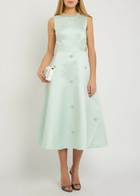 Huishan Zhang Sol Crystal-embellished Satin Midi Dress Blue