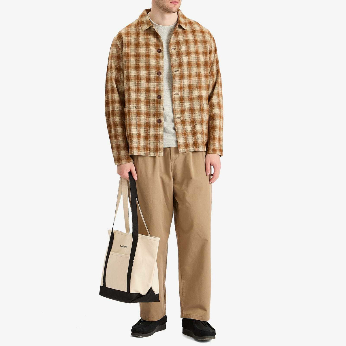 Café Mountain Men's Easy Check Jacket in Ochre