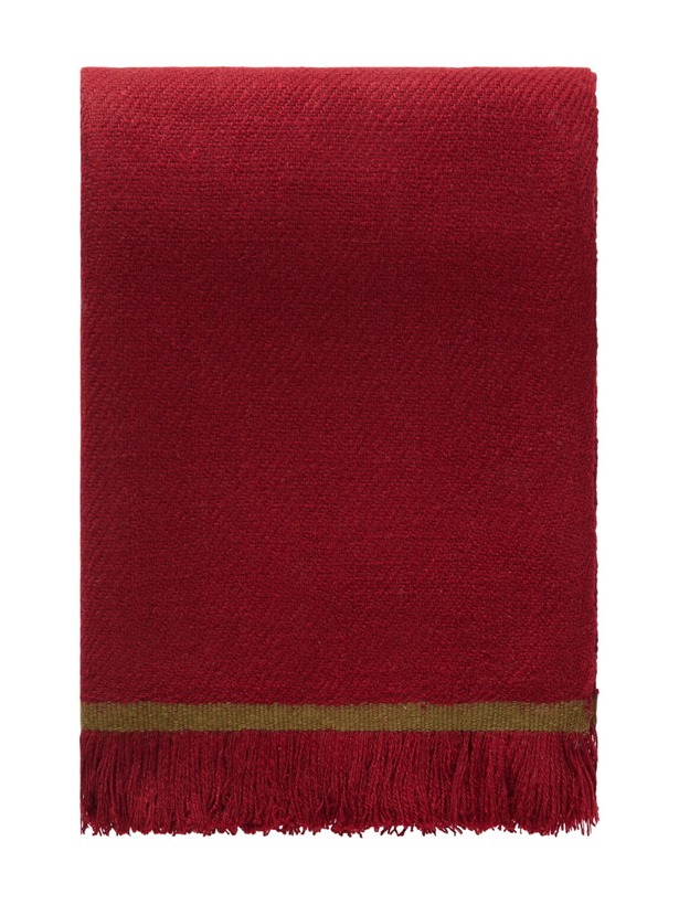 Photo: Anderson & Sheppard - Fringed Cashmere-Twill Scarf - Burgundy