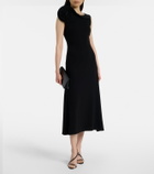 Roland Mouret Floral-appliqué crêpe midi dress