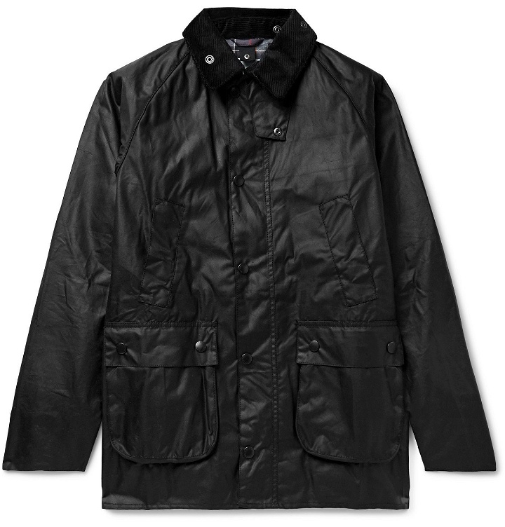 Photo: Barbour White Label - Bedale Corduroy-Trimmed Waxed-Cotton Jacket - Black