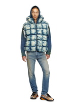 Diesel Tie-dyed denim puffer vest - Winter Jackets - Unisex - Blue