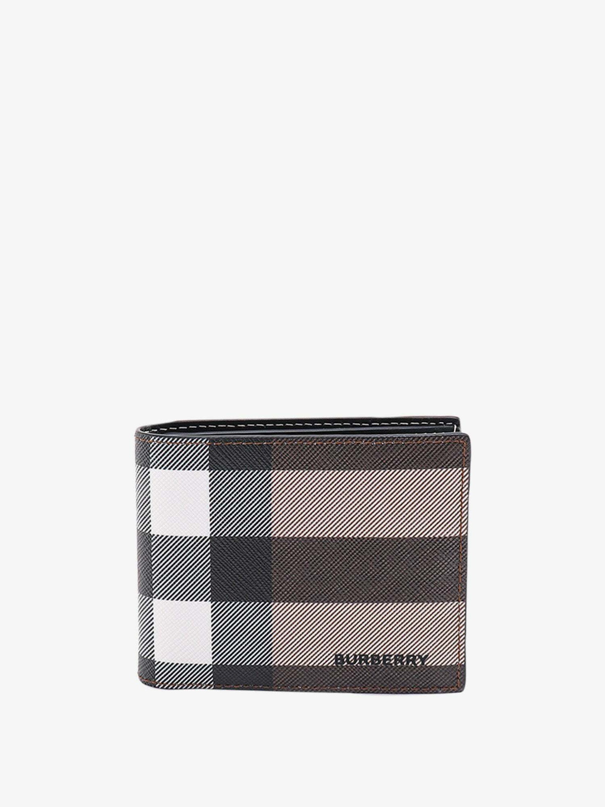 BURBERRY Leather-Trimmed Checked Coated-Canvas Cardholder for Men