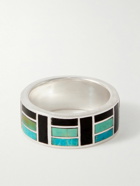 Peyote Bird - Gio Silver, Turquoise and Onyx Ring - Blue