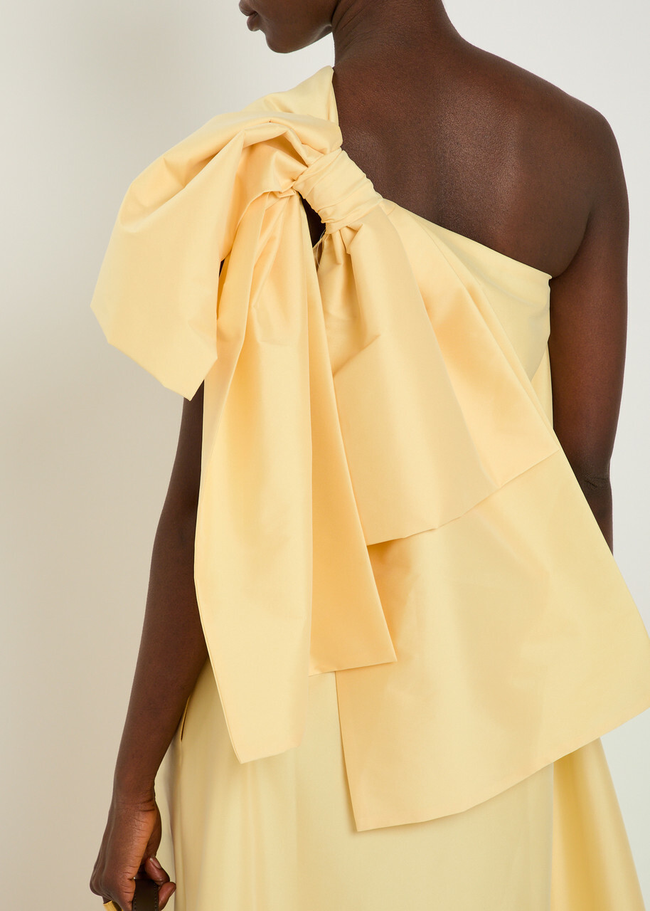 Bernadette Winnette Bow-appliquéd Taffeta Gown Yellow