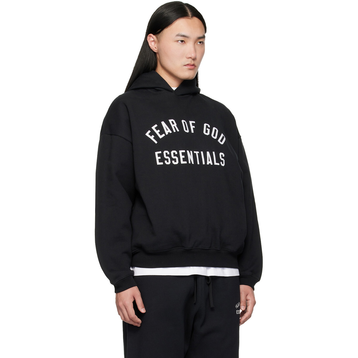 Fear of God ESSENTIALS Black Varsity 90s Hoodie