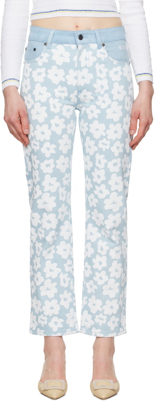 Photo: MSGM Blue Printed Jeans