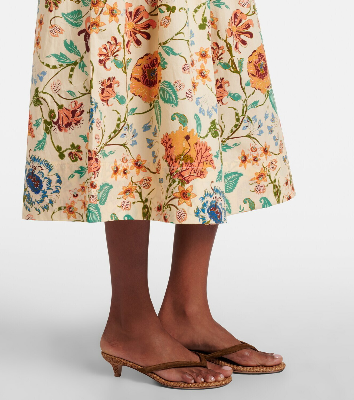 Ulla Johnson Theodora floral cotton midi skirt