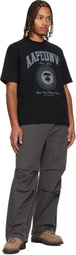 AAPE by A Bathing Ape Black Reversible Moonface College T-shirt