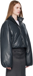 Nanushka Black Lilima Down Vegan Leather Jacket