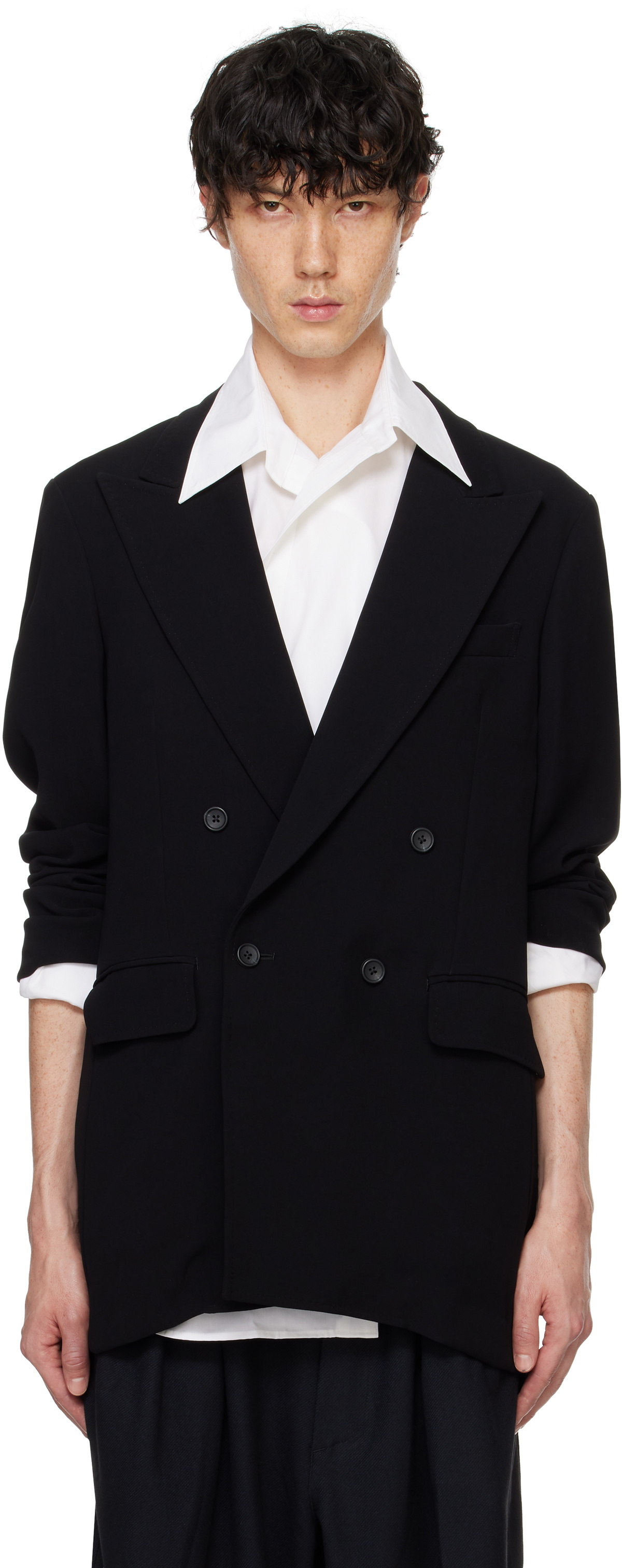 RAINMAKER KYOTO Black Double-Breasted Blazer RAINMAKER KYOTO