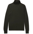 Ermenegildo Zegna - Slim-Fit Cashmere and Silk-Blend Rollneck Sweater - Men - Dark green