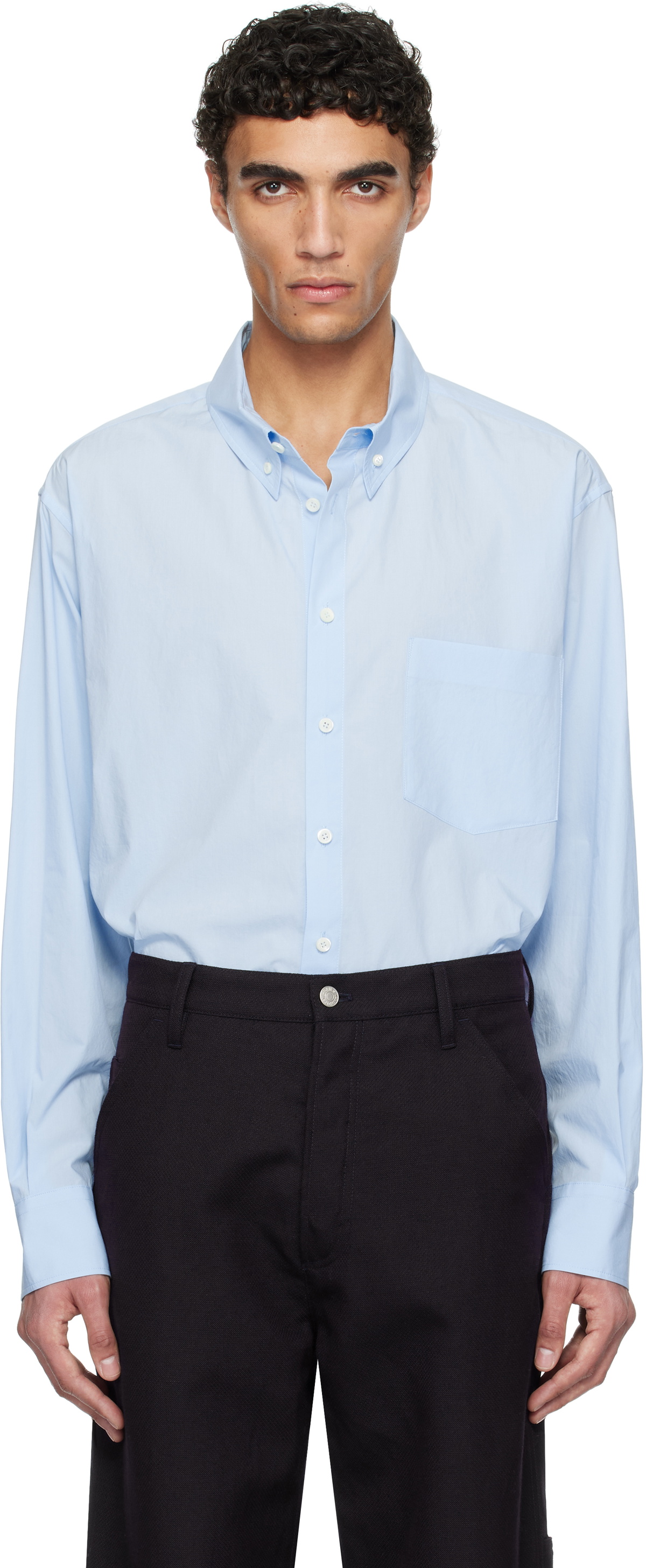RECTO Blue Button Down Collar Classic Shirt