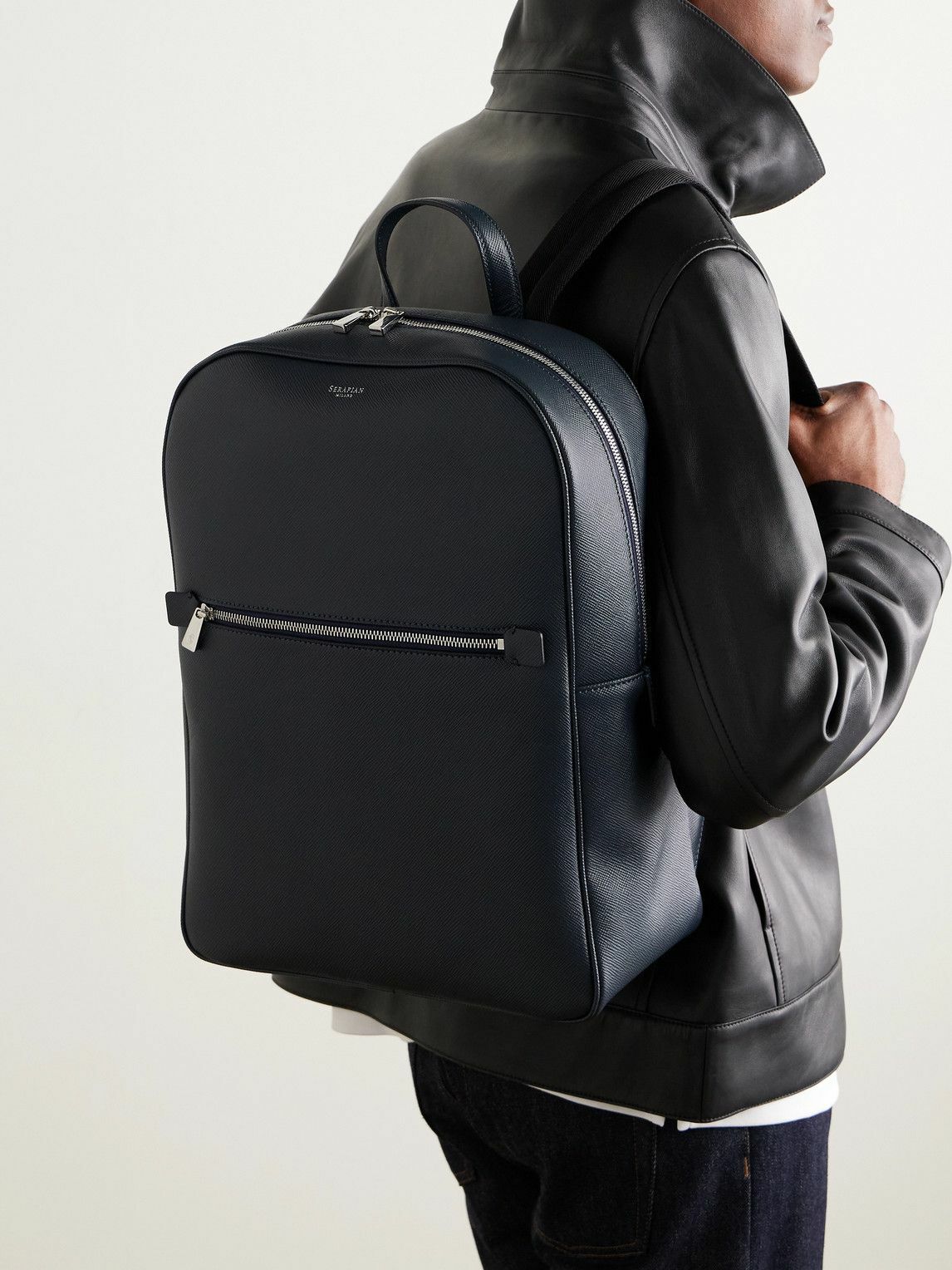 Serapian - Evoluzione Cross-Grain Leather Backpack