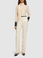 VICTORIA BECKHAM - Pleated Cuff Detail Silk Shirt