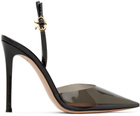 Gianvito Rossi Black Ribbon D'Orsay 85 Heels