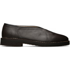 LEMAIRE Black Piped Crepe Slipper Loafers