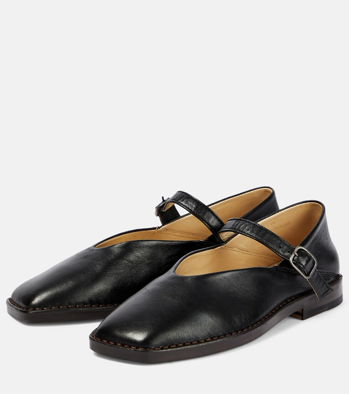【Lemaire】 Ballerinaレザー Mary Janeフラット Lemaire - Leather Mary Jane ballet flats Lemaire