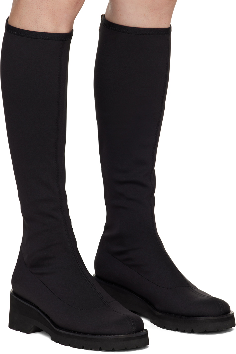 AMOMENTO Black Scuba Long Boots