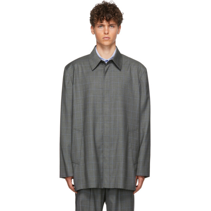 Photo: Balenciaga Grey Check Tailored Jacket