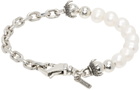 Emanuele Bicocchi SSENSE Exclusive Silver Pearl Bracelet