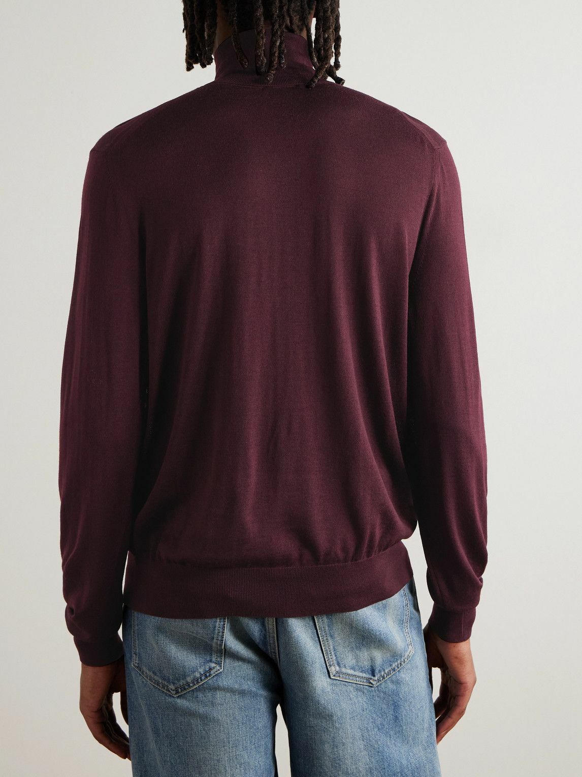 WSS Wide Lapel Wool Burgundy Men Coat  - Saint-Germain-en-Laye main image 1