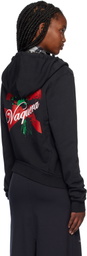 VAQUERA Black Twisted Rose Hoodie