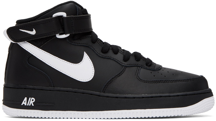 Photo: Nike Black Air Force 1 '07 Mid Sneakers