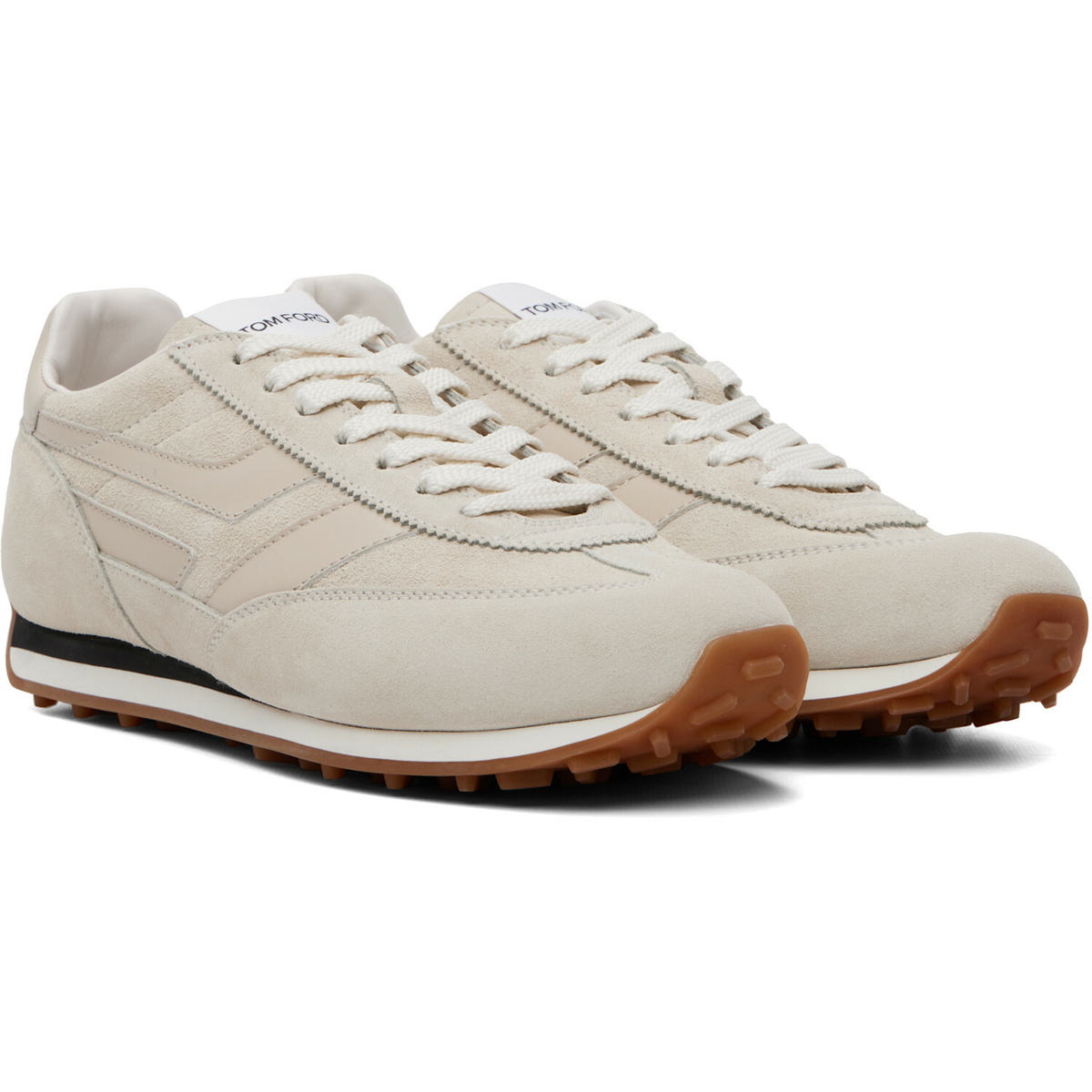TOM FORD Off-White Suede Mick Sneakers