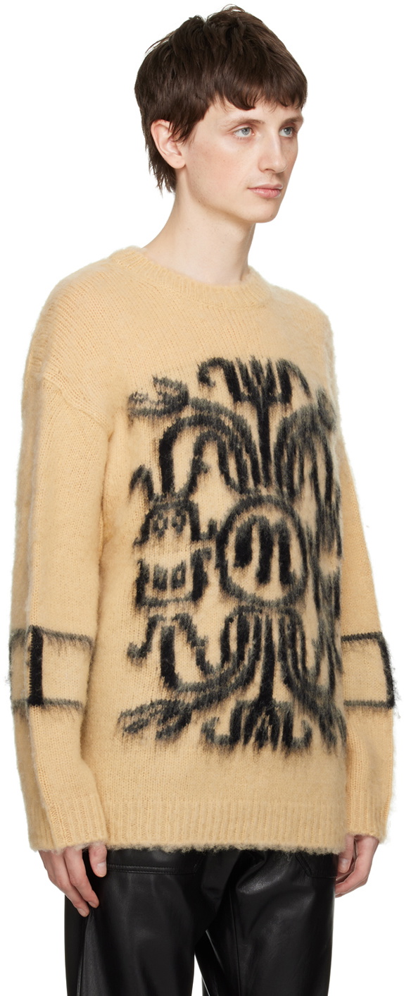 Nanushka Beige & Black Destin Sweater