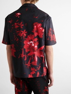 Alexander McQueen - Camp-Collar Floral-Print Cotton-Poplin Shirt - Black