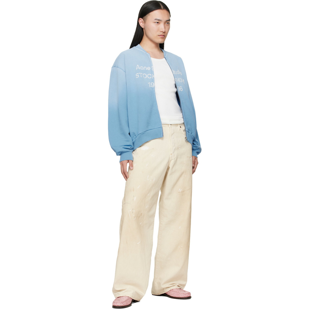 Acne Studios Off-White 1981 U Trafalgar Leather Jeans