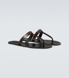 Saint Laurent Cassandre leather thong sandals