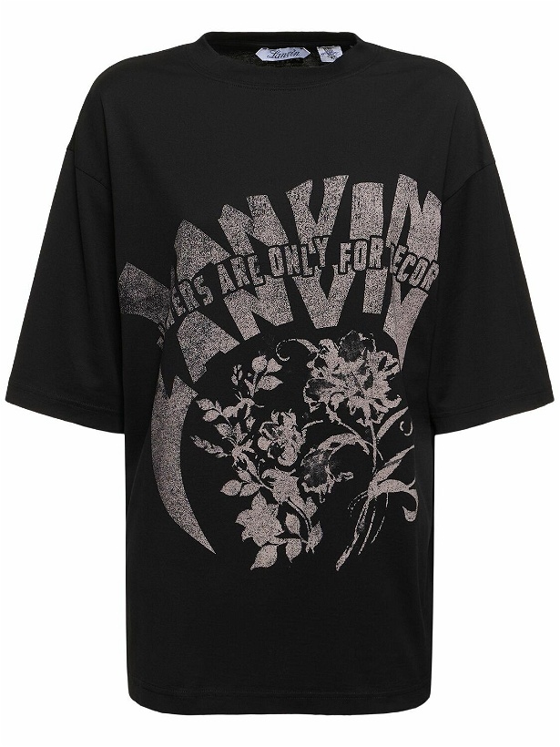 Photo: LANVIN Logo Printed Jersey T-shirt
