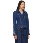 Kreist Indigo Studded Round Shoulders Denim Jacket