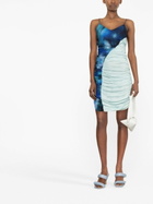 Ahluwalia Blue Solange Ruched Mini Dress