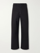 OrSlow - Straight-Leg Woven Herringbone Cotton Trousers - Black