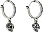 McQueen Gunmetal Skull Mini Creole Hoop Earrings