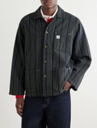 Aimé Leon Dore - Logo-Appliquéd Striped Denim Jacket - Green