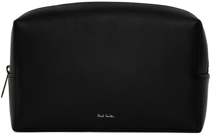 Photo: Paul Smith Black Embossed Leather Wash Bag Pouch