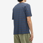 Folk Men's Damien Poulain Multistripe T-Shirt in Navy Moon Dp