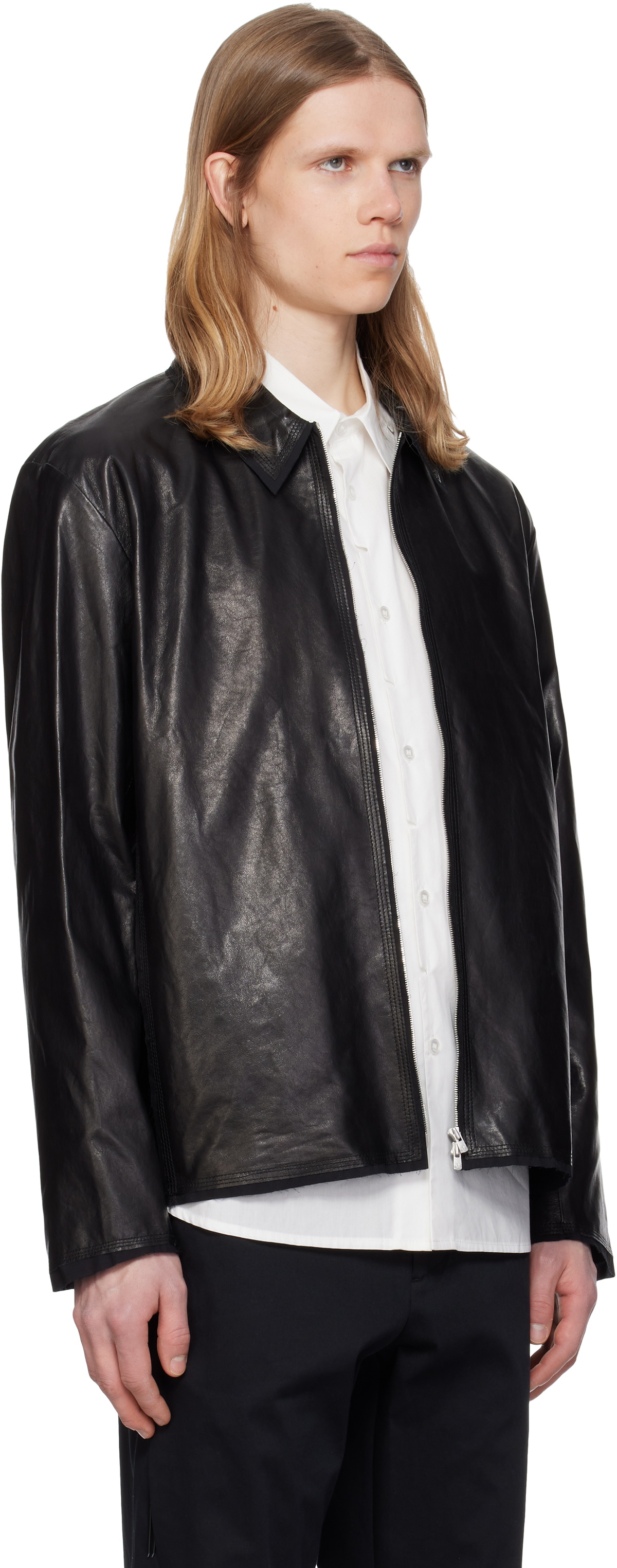 POST ARCHIVE FACTION (PAF) Black 8.0 Right Leather Jacket Post