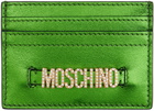Moschino Green Metallic Card Holder