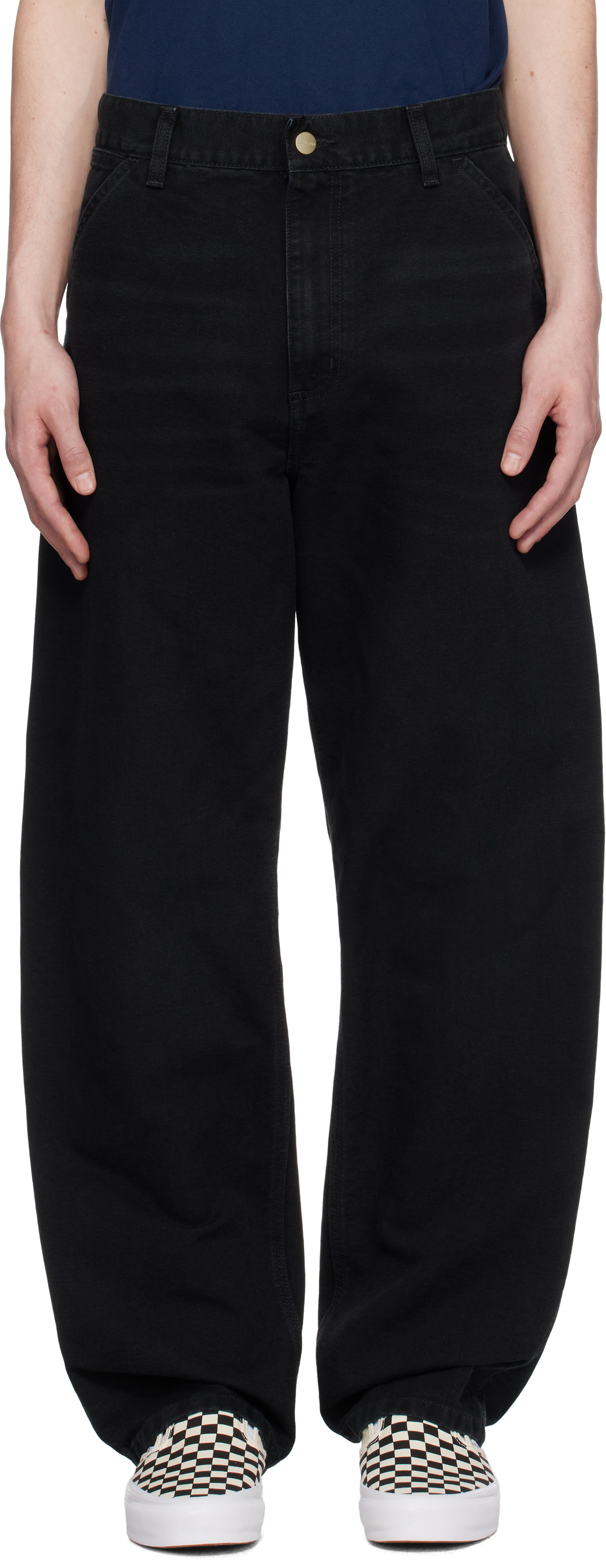 Carhartt Work In Progress Black Single Knee Trousers
