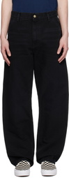Carhartt Work In Progress Black Single Knee Trousers