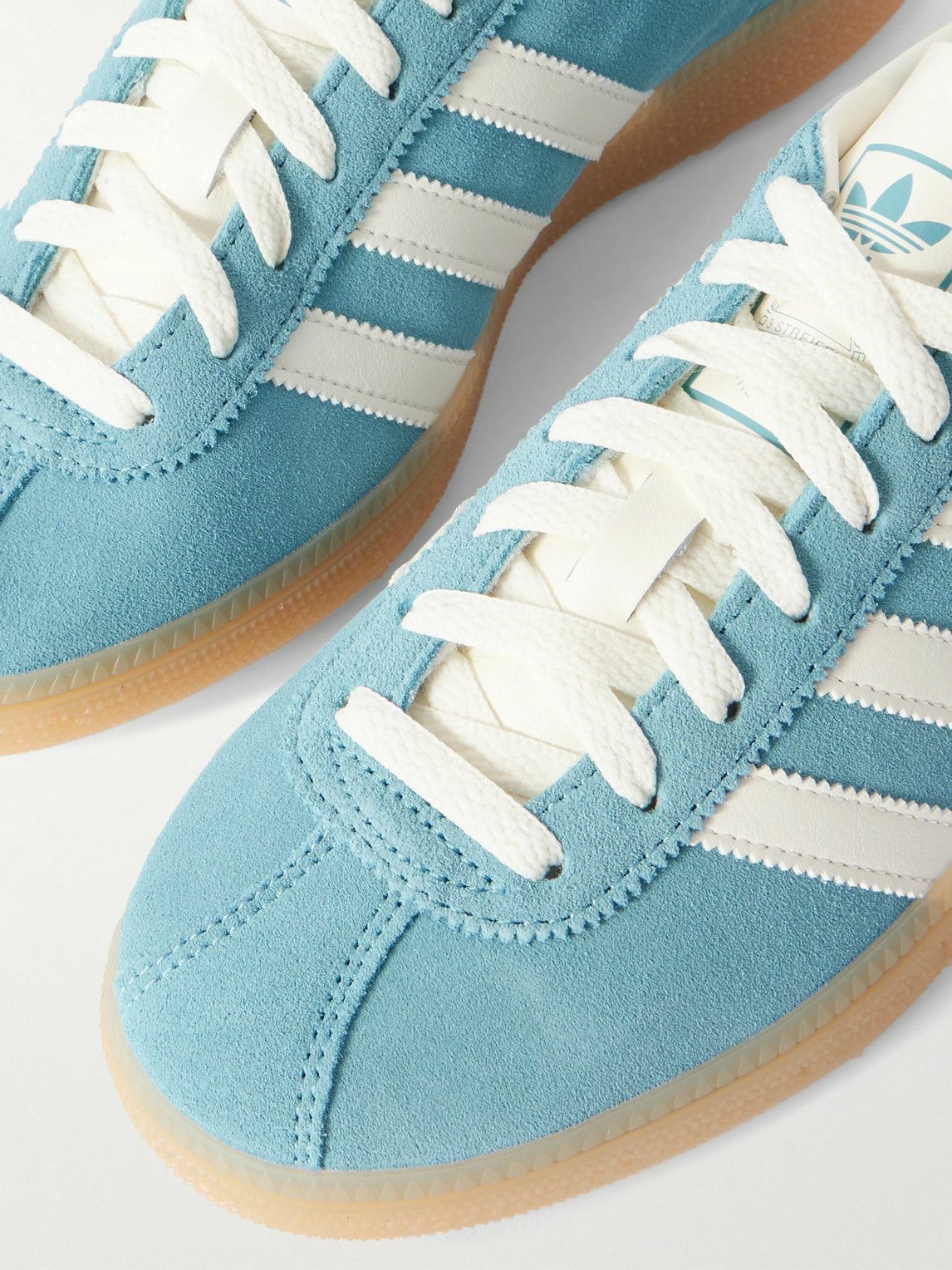 adidas Originals - Muenchen Leather-Trimmed Suede Sneakers - Blue