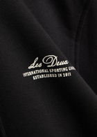 Les Deux Ben Globe Hooded Cotton Sweatshirt Black