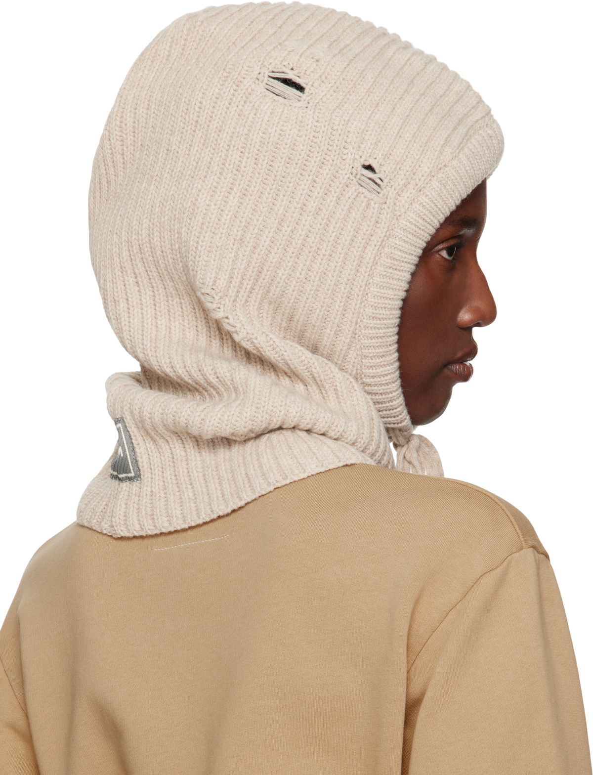 MM6 Maison Margiela Beige Wool Hood
