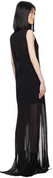 Ann Demeulemeester Black Semi-Sheer Maxi Dress