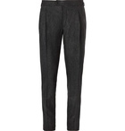 Thom Sweeney - Brook Slim-Fit Pleated Mélange Wool Trousers - Men - Charcoal